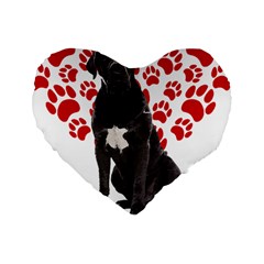 Cane Corso Gifts T- Shirt Cool Cane Corso Valentine Heart Paw Cane Corso Dog Lover Valentine Costume Yoga Reflexion Pose T- Shirtyoga Reflexion Pose T- Shirt Standard 16  Premium Heart Shape Cushions by hizuto