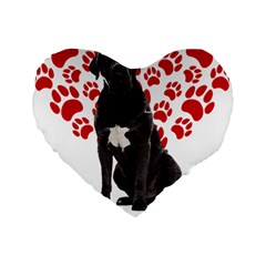 Cane Corso Gifts T- Shirt Cool Cane Corso Valentine Heart Paw Cane Corso Dog Lover Valentine Costume Yoga Reflexion Pose T- Shirtyoga Reflexion Pose T- Shirt Standard 16  Premium Flano Heart Shape Cus by hizuto