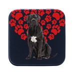 Cane Corso Gifts T- Shirt Cool Cane Corso Valentine Heart Paw Cane Corso Dog Lover Valentine Costume Yoga Reflexion Pose T- Shirtyoga Reflexion Pose T- Shirt Square Metal Box (Black) Front