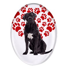 Cane Corso Gifts T- Shirt Cool Cane Corso Valentine Heart Paw Cane Corso Dog Lover Valentine Costume Yoga Reflexion Pose T- Shirtyoga Reflexion Pose T- Shirt Oval Glass Fridge Magnet (4 Pack)