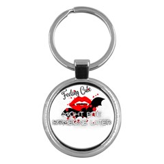 Vampire T- Shirt Feeling Cute Might Bite Someone Later T- Shirt Key Chain (round) by ZUXUMI