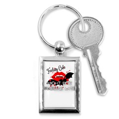 Vampire T- Shirt Feeling Cute Might Bite Someone Later T- Shirt Key Chain (rectangle) by ZUXUMI