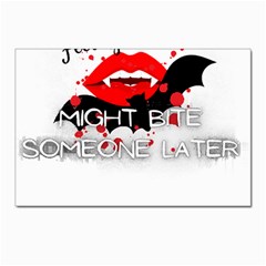 Vampire T- Shirt Feeling Cute Might Bite Someone Later T- Shirt Postcard 4 x 6  (pkg Of 10) by ZUXUMI