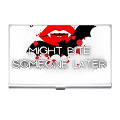 Vampire T- Shirt Feeling Cute Might Bite Someone Later T- Shirt Business Card Holder by ZUXUMI