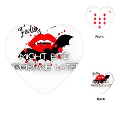 Vampire T- Shirt Feeling Cute Might Bite Someone Later T- Shirt Playing Cards Single Design (heart) by ZUXUMI