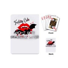 Vampire T- Shirt Feeling Cute Might Bite Someone Later T- Shirt Playing Cards Single Design (mini) by ZUXUMI