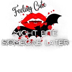 Vampire T- Shirt Feeling Cute Might Bite Someone Later T- Shirt Play Mat (square) by ZUXUMI