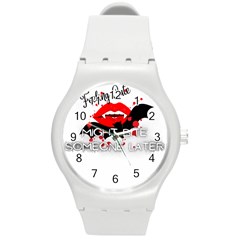 Vampire T- Shirt Feeling Cute Might Bite Someone Later T- Shirt Round Plastic Sport Watch (m) by ZUXUMI