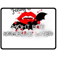 Vampire T- Shirt Feeling Cute Might Bite Someone Later T- Shirt Two Sides Fleece Blanket (large) by ZUXUMI