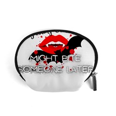 Vampire T- Shirt Feeling Cute Might Bite Someone Later T- Shirt Accessory Pouch (small) by ZUXUMI