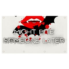 Vampire T- Shirt Feeling Cute Might Bite Someone Later T- Shirt Banner And Sign 7  X 4  by ZUXUMI