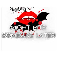 Vampire T- Shirt Feeling Cute Might Bite Someone Later T- Shirt Premium Plush Fleece Blanket (medium) by ZUXUMI