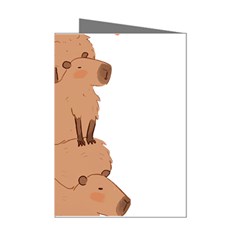 Capybara Art T- Shirt Capybara Pile - A Cute Stack Of Capybaras T- Shirt Yoga Reflexion Pose T- Shirtyoga Reflexion Pose T- Shirt Mini Greeting Cards (pkg Of 8) by hizuto