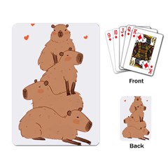 Capybara Art T- Shirt Capybara Pile - A Cute Stack Of Capybaras T- Shirt Yoga Reflexion Pose T- Shirtyoga Reflexion Pose T- Shirt Playing Cards Single Design (rectangle) by hizuto