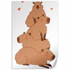 Capybara Art T- Shirt Capybara Pile - A Cute Stack Of Capybaras T- Shirt Yoga Reflexion Pose T- Shirtyoga Reflexion Pose T- Shirt Canvas 12  X 18  by hizuto