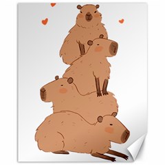 Capybara Art T- Shirt Capybara Pile - A Cute Stack Of Capybaras T- Shirt Yoga Reflexion Pose T- Shirtyoga Reflexion Pose T- Shirt Canvas 11  X 14  by hizuto