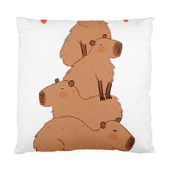 Capybara Art T- Shirt Capybara Pile - A Cute Stack Of Capybaras T- Shirt Yoga Reflexion Pose T- Shirtyoga Reflexion Pose T- Shirt Standard Cushion Case (one Side) by hizuto