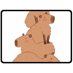 Capybara Art T- Shirt Capybara Pile - A Cute Stack Of Capybaras T- Shirt Yoga Reflexion Pose T- Shirtyoga Reflexion Pose T- Shirt Fleece Blanket (large) by hizuto