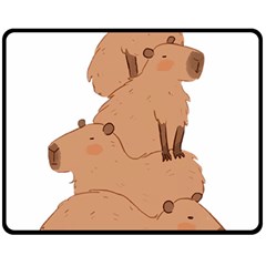 Capybara Art T- Shirt Capybara Pile - A Cute Stack Of Capybaras T- Shirt Yoga Reflexion Pose T- Shirtyoga Reflexion Pose T- Shirt Fleece Blanket (medium) by hizuto