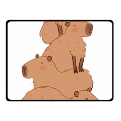 Capybara Art T- Shirt Capybara Pile - A Cute Stack Of Capybaras T- Shirt Yoga Reflexion Pose T- Shirtyoga Reflexion Pose T- Shirt Fleece Blanket (small) by hizuto