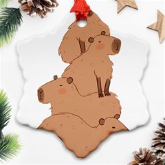 Capybara Art T- Shirt Capybara Pile - A Cute Stack Of Capybaras T- Shirt Yoga Reflexion Pose T- Shirtyoga Reflexion Pose T- Shirt Snowflake Ornament (two Sides)