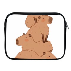 Capybara Art T- Shirt Capybara Pile - A Cute Stack Of Capybaras T- Shirt Yoga Reflexion Pose T- Shirtyoga Reflexion Pose T- Shirt Apple Ipad 2/3/4 Zipper Cases by hizuto