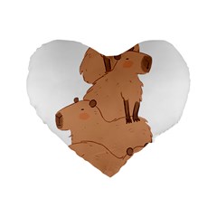 Capybara Art T- Shirt Capybara Pile - A Cute Stack Of Capybaras T- Shirt Yoga Reflexion Pose T- Shirtyoga Reflexion Pose T- Shirt Standard 16  Premium Flano Heart Shape Cushions by hizuto