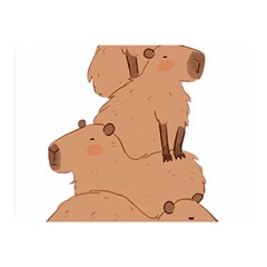 Capybara Art T- Shirt Capybara Pile - A Cute Stack Of Capybaras T- Shirt Yoga Reflexion Pose T- Shirtyoga Reflexion Pose T- Shirt Two Sides Premium Plush Fleece Blanket (mini) by hizuto