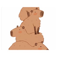 Capybara Art T- Shirt Capybara Pile - A Cute Stack Of Capybaras T- Shirt Yoga Reflexion Pose T- Shirtyoga Reflexion Pose T- Shirt Two Sides Premium Plush Fleece Blanket (medium) by hizuto