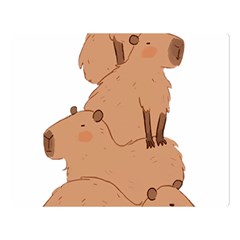 Capybara Art T- Shirt Capybara Pile - A Cute Stack Of Capybaras T- Shirt Yoga Reflexion Pose T- Shirtyoga Reflexion Pose T- Shirt Two Sides Premium Plush Fleece Blanket (large) by hizuto