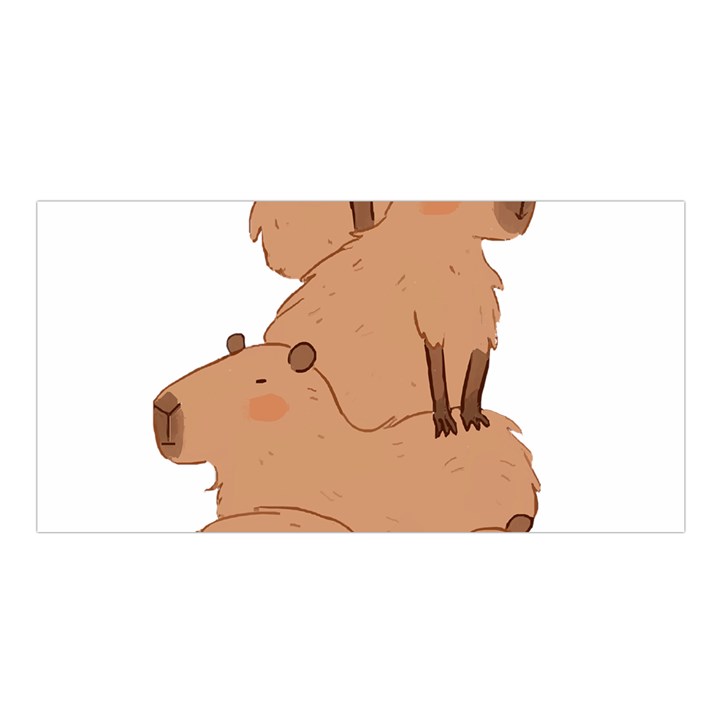 Capybara Art T- Shirt Capybara Pile - A Cute Stack Of Capybaras T- Shirt Yoga Reflexion Pose T- Shirtyoga Reflexion Pose T- Shirt Satin Shawl 45  x 80 