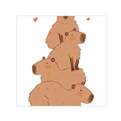 Capybara Art T- Shirt Capybara Pile - A Cute Stack Of Capybaras T- Shirt Yoga Reflexion Pose T- Shirtyoga Reflexion Pose T- Shirt Square Satin Scarf (30  X 30 ) by hizuto