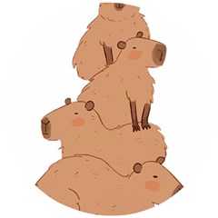 Capybara Art T- Shirt Capybara Pile - A Cute Stack Of Capybaras T- Shirt Yoga Reflexion Pose T- Shirtyoga Reflexion Pose T- Shirt Wooden Puzzle Round by hizuto