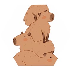 Capybara Art T- Shirt Capybara Pile - A Cute Stack Of Capybaras T- Shirt Yoga Reflexion Pose T- Shirtyoga Reflexion Pose T- Shirt Wooden Puzzle Hexagon by hizuto