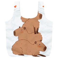 Capybara Art T- Shirt Capybara Pile - A Cute Stack Of Capybaras T- Shirt Yoga Reflexion Pose T- Shirtyoga Reflexion Pose T- Shirt Full Print Recycle Bag (xxl) by hizuto