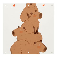 Capybara Art T- Shirt Capybara Pile - A Cute Stack Of Capybaras T- Shirt Yoga Reflexion Pose T- Shirtyoga Reflexion Pose T- Shirt Banner And Sign 4  X 4  by hizuto