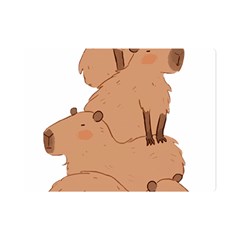 Capybara Art T- Shirt Capybara Pile - A Cute Stack Of Capybaras T- Shirt Yoga Reflexion Pose T- Shirtyoga Reflexion Pose T- Shirt Premium Plush Fleece Blanket (mini) by hizuto