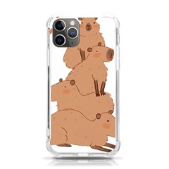 Capybara Art T- Shirt Capybara Pile - A Cute Stack Of Capybaras T- Shirt Yoga Reflexion Pose T- Shirtyoga Reflexion Pose T- Shirt Iphone 11 Pro 5 8 Inch Tpu Uv Print Case by hizuto