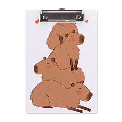 Capybara Art T- Shirt Capybara Pile - A Cute Stack Of Capybaras T- Shirt Yoga Reflexion Pose T- Shirtyoga Reflexion Pose T- Shirt A5 Acrylic Clipboard by hizuto