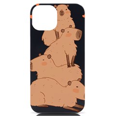 Capybara Art T- Shirt Capybara Pile - A Cute Stack Of Capybaras T- Shirt Yoga Reflexion Pose T- Shirtyoga Reflexion Pose T- Shirt Iphone 14 Black Uv Print Case by hizuto