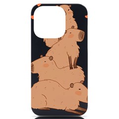 Capybara Art T- Shirt Capybara Pile - A Cute Stack Of Capybaras T- Shirt Yoga Reflexion Pose T- Shirtyoga Reflexion Pose T- Shirt Iphone 14 Pro Black Uv Print Case by hizuto