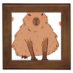 Capybara Art T- Shirt Cute Capybara Art T- Shirt Yoga Reflexion Pose T- Shirtyoga Reflexion Pose T- Shirt Framed Tile by hizuto