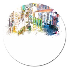 Venice T- Shirt Venice Voyage Art Digital Painting Watercolor Discovery T- Shirt (1) Magnet 5  (round) by ZUXUMI