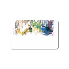 Venice T- Shirt Venice Voyage Art Digital Painting Watercolor Discovery T- Shirt (1) Magnet (name Card) by ZUXUMI