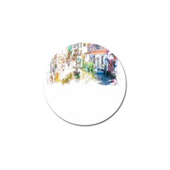 Venice T- Shirt Venice Voyage Art Digital Painting Watercolor Discovery T- Shirt (1) Golf Ball Marker (10 Pack) by ZUXUMI