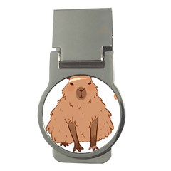 Capybara Art T- Shirt Cute Capybara Art T- Shirt Yoga Reflexion Pose T- Shirtyoga Reflexion Pose T- Shirt Money Clips (round)  by hizuto