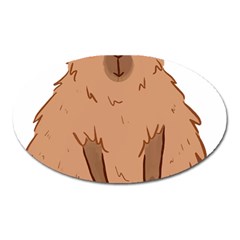 Capybara Art T- Shirt Cute Capybara Art T- Shirt Yoga Reflexion Pose T- Shirtyoga Reflexion Pose T- Shirt Oval Magnet by hizuto