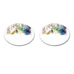 Venice T- Shirt Venice Voyage Art Digital Painting Watercolor Discovery T- Shirt (1) Cufflinks (oval)