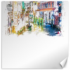 Venice T- Shirt Venice Voyage Art Digital Painting Watercolor Discovery T- Shirt (1) Canvas 12  X 12  by ZUXUMI