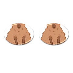 Capybara Art T- Shirt Cute Capybara Art T- Shirt Yoga Reflexion Pose T- Shirtyoga Reflexion Pose T- Shirt Cufflinks (oval) by hizuto